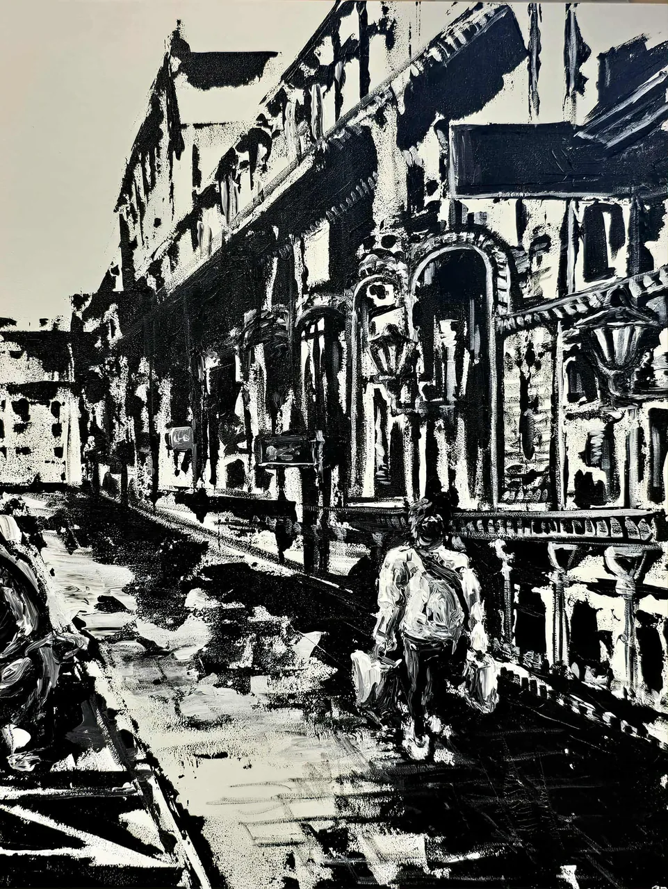 Acrylic painting titled Boston Seaport, MA by Raven Boer.