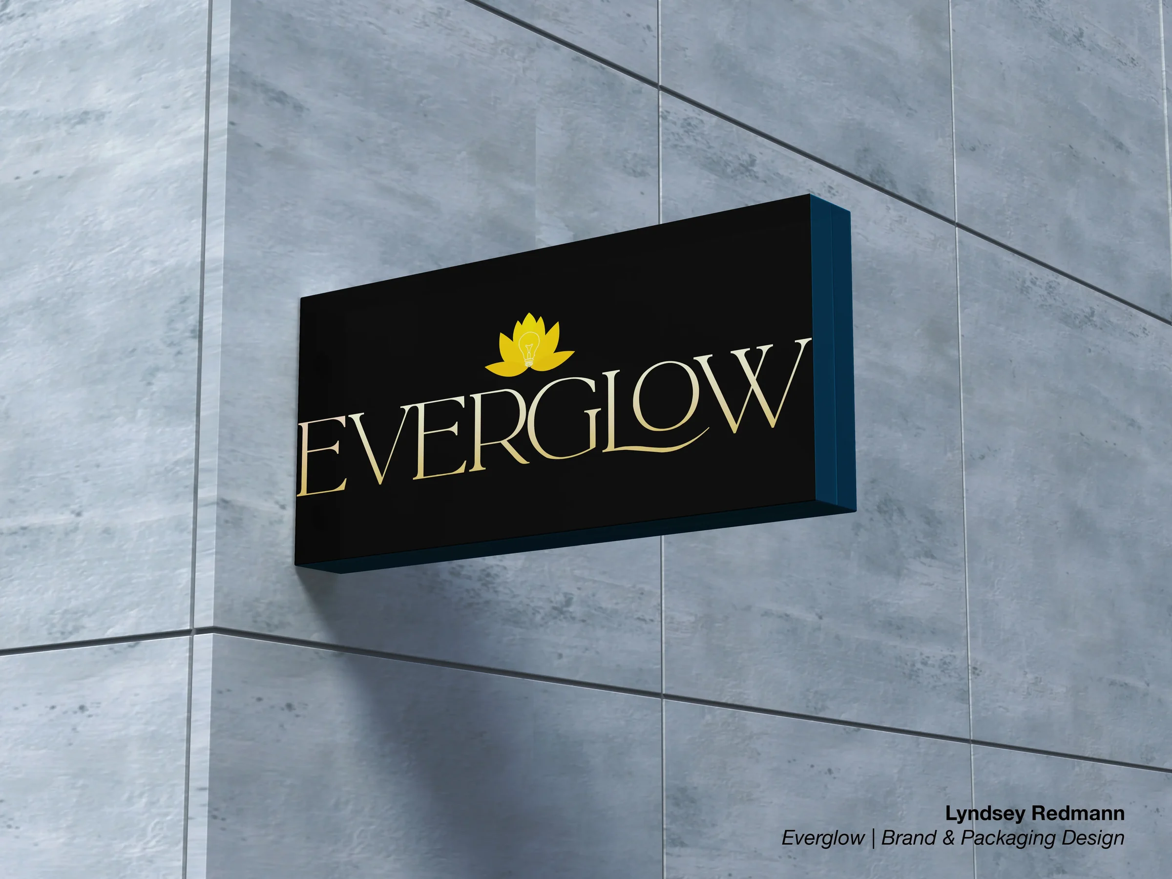 Everglow sign mockup by Lyndsey Redmann.